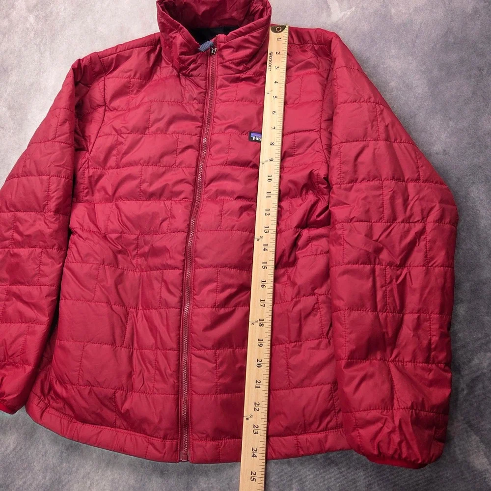 Patagonia Nano Puff Jacket Kids XL 14 Red Quilted Insulated Puffer Brick Pattern